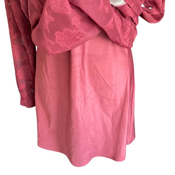 Jack by BB Dakota Burgundy Floral Lace Overlay Slip Dress LARGE Whimsygoth Fairy - Picture 6 of 11